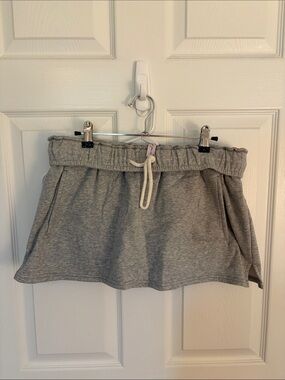 Urban Outfitters Heather Gray Drawstring Knit Skort